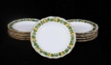 Meissen Gilt Garland of Grapes Porcelain set of 11 plates