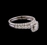 1.00 ctw Diamond Wedding Ring Set - 14KT White Gold