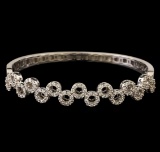 1.55 ctw Diamond Bangle Bracelet - 18KT White Gold