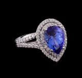 14KT White Gold 3.89 ctw Tanzanite and Diamond Ring