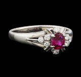 0.34 ctw Ruby and Diamond Ring - Platinum