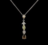 14KT White Gold 1.74 ctw Diamond Pendant With Chain