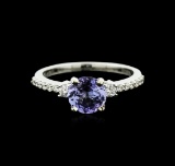 14KT White Gold 1.37 ctw Tanzanite and Diamond Ring