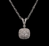 0.63 ctw Diamond Pendant With Chain - 14KT White Gold