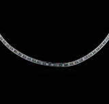 18KT White Gold 5.40 ctw Fancy Blue Diamond Necklace