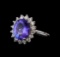 5.27 ctw Tanzanite and Diamond Ring - 14KT White Gold