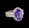 14KT White Gold 2.51 ctw Tanzanite and Diamond Ring