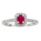 0.50 ctw Ruby and Diamond Ring - 14KT White Gold