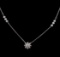 0.08 ctw Diamond Necklace - 14KT White Gold