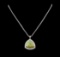 14KT White Gold 25.72 ctw Opal and Diamond Pendant with Chain