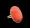 30.29 ctw Pink Coral and Diamond Ring - 14KT Rose Gold