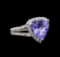 14KT White Gold 4.78 ctw Tanzanite and Diamond Ring