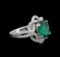 14KT White Gold 2.30 ctw Emerald and Diamond Ring