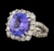 5.34 ctw Tanzanite and Diamond Ring - 14KT White Gold