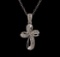 0.50 ctw Diamond Pendant With Chain - 14KT White Gold