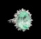 GIA Cert 9.92 ctw Emerald and Diamond Ring - 14KT White Gold