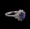 14KT White Gold 1.40 ctw Tanzanite and Diamond Ring