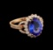 14KT Rose Gold 4.13 ctw Tanzanite and Diamond Ring