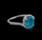 2.95 ctw Apatite and Diamond Ring - 14KT White Gold