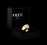 Fred of Paris Pain De Sucre Chalcedony and Diamond Ring - 18KT Yellow Gold