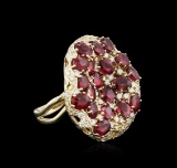 14KT Yellow Gold 9.11 ctw Ruby and Diamond Ring