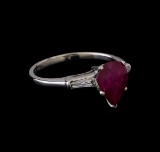 1.86 ctw Ruby and Diamond Ring - Platinum