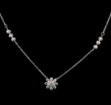 0.08 ctw Diamond Necklace - 14KT White Gold