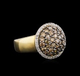 14KT Yellow Gold 1.79 ctw Brown Diamond Ring