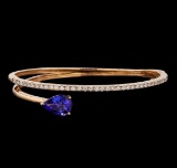 14KT Rose Gold 3.18 ctw Tanzanite and Diamond Bangle Bracelet