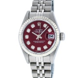 Rolex Stainless Steel Diamond Quickset DateJust Ladies Watch