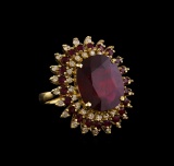 14KT Yellow Gold 14.11 ctw Ruby and Diamond Ring