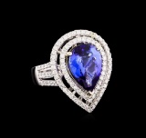14KT Two-Tone 5.39 ctw Tanzanite and Diamond Ring