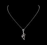 0.55 ctw Diamond Necklace - 14KT White Gold