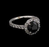 3.56 ctw Black Diamond Ring - 14KT White Gold