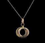 0.28 ctw Diamond Pendant With Chain - 14KT Rose Gold