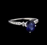 1.41 ctw Sapphire and Diamond Ring - 14KT White Gold