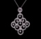 1.24 ctw Diamond Pendant With Chain - 14KT White Gold
