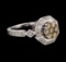 0.92 ctw Brown and White Diamond Ring - 14KT White Gold