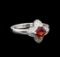 1.02 ctw Red Sapphire and Diamond Ring - 14KT White Gold