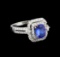 14KT White Gold 1.61 ctw Tanzanite and Diamond Ring