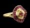 1.80 ctw Ruby and Diamond Ring - 18KT Yellow Gold