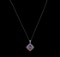 2.45 ctw Multi Color Sapphire and Diamond Pendant With Chain - 14KT White Gold