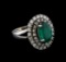 14KT White Gold 3.16 ctw Emerald and Diamond Ring