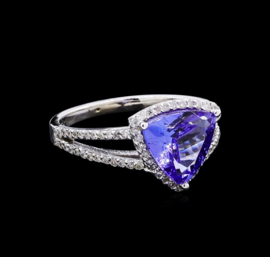 2.24 ctw Tanzanite and Diamond Ring - 14KT White Gold