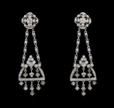 2.62 ctw Diamond Earrings - 14KT White Gold