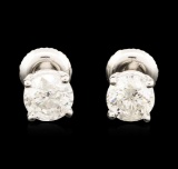 14KT White Gold 1.47 ctw Diamond Stud Earrings