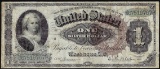 1886 $1 Martha Washington Silver Certificate Brown Seal Note