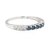 0.40 ctw Blue and White Diamond Ring - 14KT White Gold