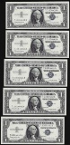 Lot of (5) Consecutive 1957 $1 Silver Certificate Notes Uncirculated
