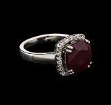 5.16 ctw Ruby and Diamond Ring - 14KT White Gold